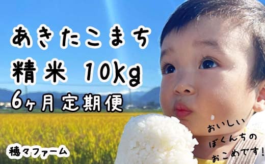 【2024年11月発送開始】新米 あきたこまち 精米10kg 6ヶ月定期便 ／ 岩手県産 早期予約 白米 穂々ファーム 1464063 - 岩手県雫石町