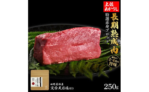 熟成肉　土佐あかうし　特選赤身ブロック　約250g　田野屋銀象完全天日塩付き 1445930 - 高知県高知市