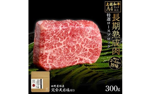 熟成肉　土佐和牛　特選ロースブロック　約300g　田野屋銀象完全天日塩付き 1448206 - 高知県高知市