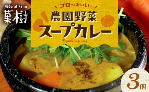 【ナチュラルファーム菓樹】農園野菜スープカレー 3個セット NK0106 1415443 - 福岡県上毛町