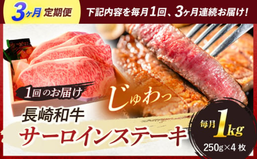 長崎和牛 A5ランク 特選 サーロインステーキ 250g×4枚 計1kg ステーキ 和牛 牛肉 国産牛 牛