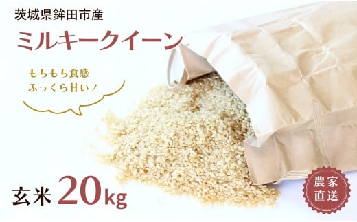 石崎さんちの ミルキークイーン 玄米20kg 令和6年産 2024年産 茨城県産 鉾田市産 農家直送 新米   298988 - 茨城県鉾田市