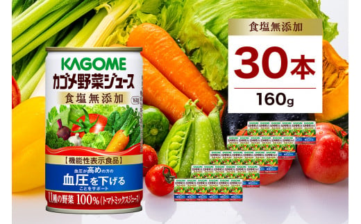 カゴメ　野菜ジュース　食塩無添加　160g缶×30本【 飲料 栃木県 那須塩原市 】 ns001-024 699576 - 栃木県那須塩原市