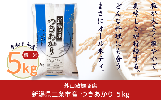 つきあかり 5kg 新潟県三条市産米 令和6年産 精米 白米 米 お米 [外山敏雄商店]【010S395】 1094813 - 新潟県三条市