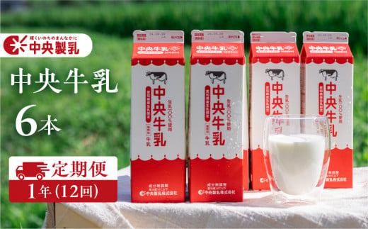  中央製乳 中央牛乳 1年 定期便 1L 6本 計6L 1457238 - 愛知県豊橋市