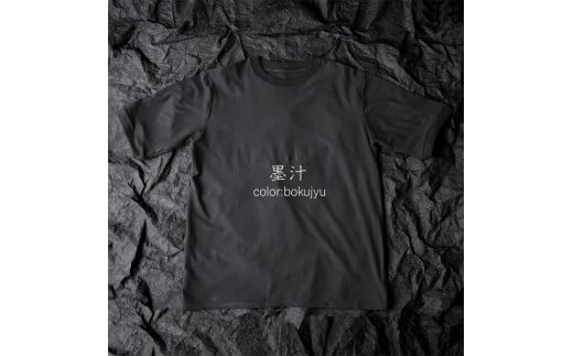 土に還る天然素材「和紙糸」で作ったTシャツ　メンズ　Lサイズ　墨汁（ブラック） ／ まちづくり観光振興機構 半袖 カットソー 黒 トップス サステナブル 大人用 清涼感 奈良県 田原本町 1451108 - 奈良県田原本町