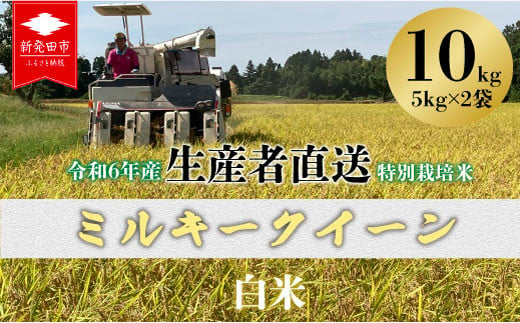 【先行予約】令和6年産 新米 ミルキークイーン白米 10kg 5kg 2袋 お米 ご飯 こめ コメ kome 特別栽培米 新潟 新潟産 新発田 新発田産 備蓄食 生産者直送 姉﨑農園 新潟県 新発田市 1455177 - 新潟県新発田市