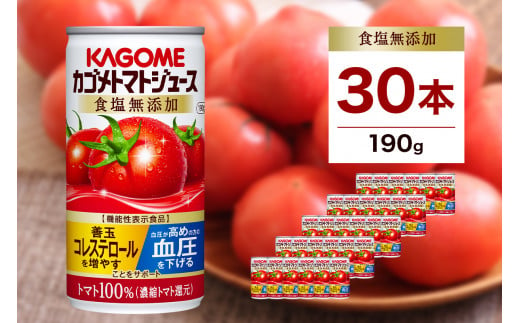 カゴメ　トマトジュース　食塩無添加　190g缶×30本【 飲料 栃木県 那須塩原市 】 ns001-023 699575 - 栃木県那須塩原市