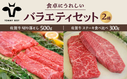 【牧場直送】佐賀牛 食卓にうれしいバラエティ セット （切り落とし 500g＆ステーキ食べ比べ 300g）【有限会社佐賀セントラル牧場】 [IAH203] 878908 - 佐賀県白石町