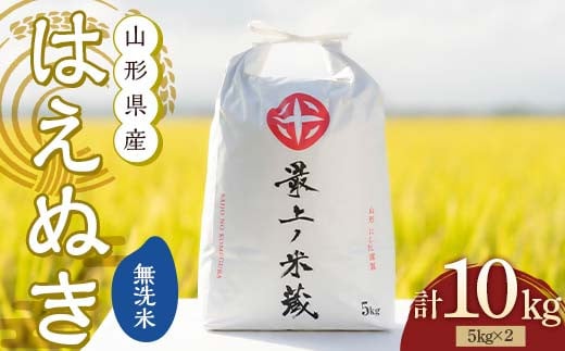 令和6年産 はえぬき 無洗米 5kg×2 計10kg 【最上ノ米蔵】 山形県産 こめ お米 米 白米 F3S-2224 1456322 - 山形県新庄市