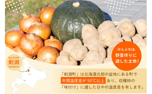 北海道剣淵町のふるさと納税 【先行受付】数量限定 野菜 けんぶち産農産物セット 3種 計10kg [剣淵・生命を育てる大地の会 北海道 剣淵町 14656147] じゃがいも 玉ねぎ かぼちゃ 野菜セット