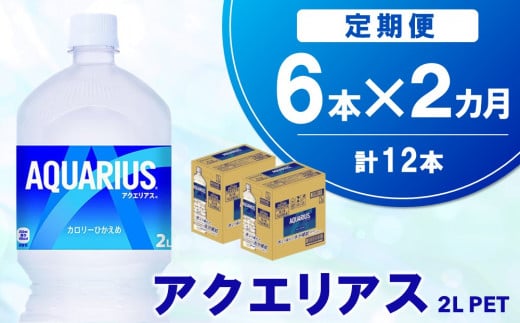 【2か月定期便】アクエリアス PET 2L (6本×2回)【アクエリ スポーツ飲料 夏バテ予防 水分補給 2L 2リットル ペットボトル ペット スポーツ イベント】A1-C090346 1456215 - 佐賀県基山町