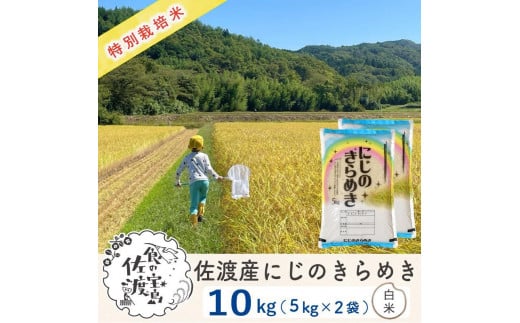 【新米・先行予約】佐渡島産 にじのきらめき 白米10Kg(5Kg×2袋)  特別栽培米 令和6年産 1058865 - 新潟県佐渡市