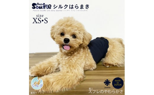 日本製 pancia Souffle シルク 腹巻 Sサイズ 【アイボリー×キャメル＋イエロー×イエロー】 犬用 ／ まちづくり観光振興機構 ドッグウェア ペット服 ペット腹巻 奈良県 田原本町