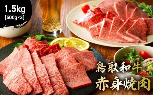 鳥取和牛 赤身焼肉 1.5kg ( 500g × 3 ) 国産 牛肉 赤身 和牛 黒毛和牛 ブランド牛 焼肉 焼き肉 肉 鳥取県 倉吉市 KR1451 1460990 - 鳥取県倉吉市