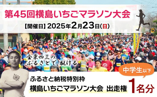 「 第45回横島いちごマラソン大会 」 中学生以下 (1名分) | チケット 体験 マラソン イチゴ 熊本県 玉名市