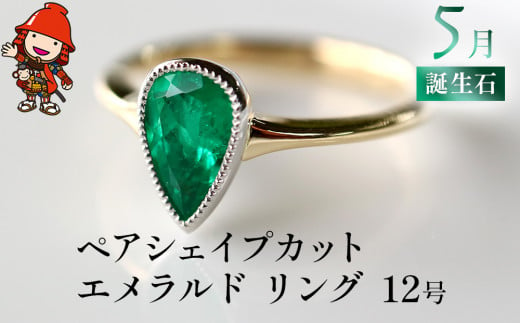 誕生石 5月 ペアシェイプカット エメラルド 指輪 リング 12号 K18 PT900 プラチナ アクセサリー 婚約指輪 プロポーズ 結婚指輪 誕生日 婚約 結婚 母の日 プレゼント 祝 記念日 女性 贈り物 大分県産 九州産 中津市 1465230 - 大分県中津市