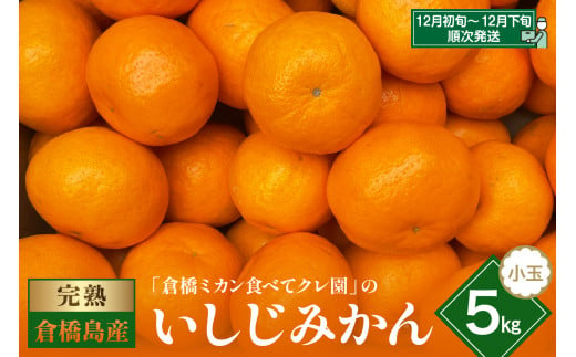 [先行受付]倉橋ミカン食べてクレ園 いしじみかん 小玉 約5kg 柑橘 蜜柑ミカン 石地みかん 栽培期間中 除草剤 防腐剤 ワックス不使用 広島県 呉市 倉橋島