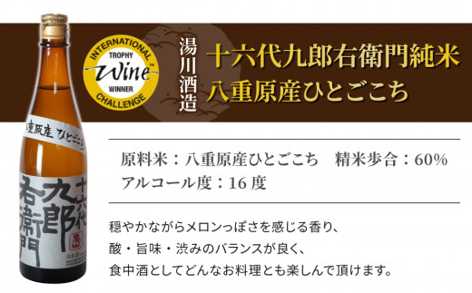 【ギフト限定】2023年 IWC チャンピオンサケ受賞蔵飲み比べ！ 湯川酒造店 「木曽路」「十六代九郎右衛門」セット