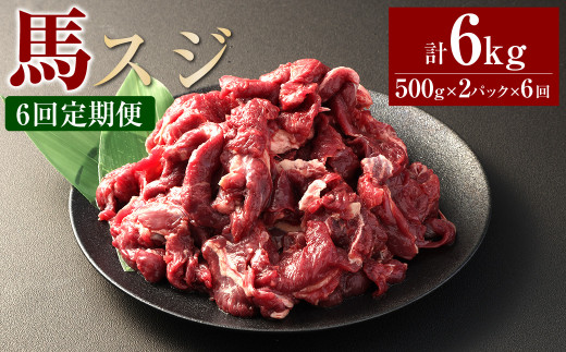 【6ヶ月定期便】 馬スジ1kg（500g×2パック） 合計6kg 馬肉 お肉 煮込み 1456387 - 熊本県相良村