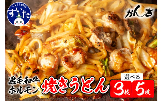 [選べる枚数]黒毛和牛ホルモン 焼うどん 450g(3枚 or 5枚)[大阪府吹田市]