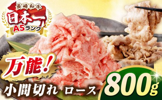 【最高級A5ランク】長崎和牛 ロース 小間切れ 800ｇ（400g×2パック）《壱岐市》【肉の相川】 牛肉 牛 和牛 こま切れ 牛丼 カレー 肉じゃが 贈答 ギフト 贈り物 お中元 お歳暮 精肉 冷凍配送 A5 [JGB015] 1455751 - 長崎県壱岐市