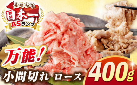 【最高級A5ランク】長崎和牛 ロース 小間切れ 400ｇ《壱岐市》【肉の相川】 牛肉 牛 和牛 こま切れ 牛丼 カレー 肉じゃが 贈答 ギフト 贈り物 お中元 お歳暮 精肉 冷凍配送 A5 [JGB014] 1455750 - 長崎県壱岐市