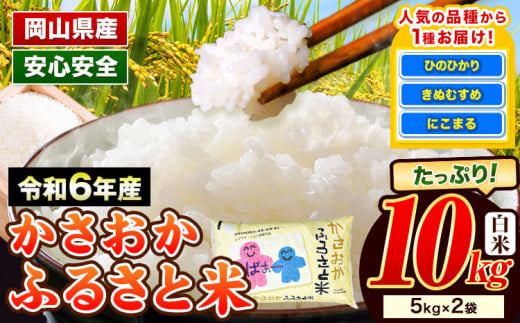 [令和6年11月発送][先行予約]米 令和6年産 10kg ふるさと米 備中笠岡 人気品種をお届け! 国産 ヒノヒカリ にこまる きぬむすめ お米 ブランド米 ふっくら ハリ おにぎり 弁当 発送時期が選べる 単一原料米 検査済み お取り寄せ 送料無料 岡山県産