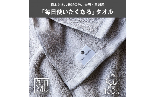 大阪府泉大津市のふるさと納税 吸水力と肌触りが自慢のデイリーユースバスタオル ライトグレー 3枚 [4766]