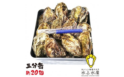 【復興支援】水上水産　能登のかき　三分缶ガンガン焼き（約20個・ナイフ付） 1458123 - 石川県七尾市