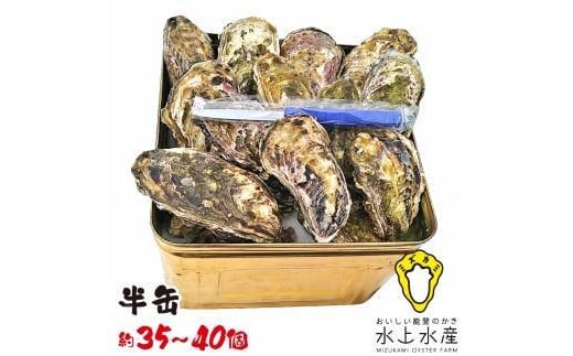 【復興支援】水上水産　能登のかき　半缶ガンガン焼き（約35～40個・ナイフ付） 1458122 - 石川県七尾市