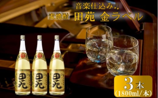 CSR-216 音楽仕込み 麦焼酎 田苑 金ラベル 1800ml×3本 田苑酒造