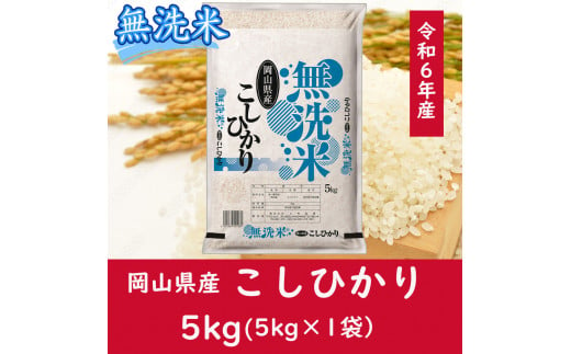 zz-121　お米　【無洗米】岡山県産こしひかり100%（令和6年産）5kg 1457461 - 岡山県和気町