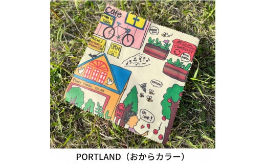 [数量限定デザイン]のこり染エコラップ(オーガニックコットン)PORTLAND (おからカラー)