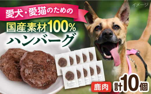 ペットフード 鹿肉 100%ハンバーグ 10個セット ペット 犬 猫 手作り 国産 てづくり こだわり ドッグフード  横須賀 【ペットフードYM japan】 [AKEX010] 1529415 - 神奈川県横須賀市