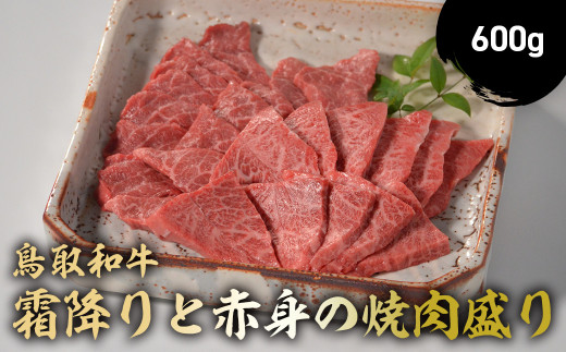 鳥取和牛 霜降りと赤身の焼肉盛り 600g 国産 牛肉 焼肉 赤身 霜降り ロース モモ バラ バーベキュー 和牛 黒毛和牛 ブランド牛 鳥取県 倉吉市 KR164 1464016 - 鳥取県倉吉市