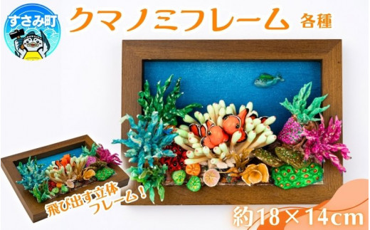 クマノミ各種　フレーム  /  魚 さかな フィッシュ 釣り 海 うみ クマノミ 海水魚 海の生き物 鍵 かぎ 家 車 自転車 かわいい お土産 雑貨 思い出 プレゼント ギフト すさみ 【mac007】 1528708 - 和歌山県すさみ町