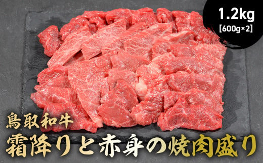 鳥取和牛 霜降りと赤身の焼肉盛り 1.2kg ( 600g × 2 ) 国産 牛肉 焼肉 赤身 霜降り ロース モモ バラ バーベキュー 和牛 黒毛和牛 ブランド牛 鳥取県 倉吉市 KR1463 1464019 - 鳥取県倉吉市