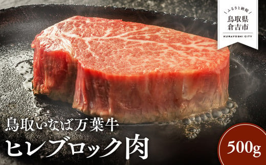 鳥取いなば万葉牛 ヒレ ブロック肉 500g 鳥取和牛 ブランド牛 いなば万葉牛 国産 牛肉 和牛 黒毛和牛 ヒレ ブロック ステーキ 鳥取県 倉吉市 1461137 - 鳥取県倉吉市