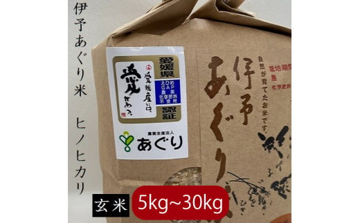 [新米][予約販売][選べるキロ数][2024年10月中旬〜下旬頃発送]米 玄米 5kg 伊予あぐり米「ヒノヒカリ」 令和6年産 米 農薬・化学肥料不使用 米 玄米 令和6年産 米 お米 こめ 農薬・化学肥料不使用 こだわりのお米 愛媛県 松前町 松前 まさき 愛媛 えひめ おこめ 有限会社あぐり 愛媛県産米 松前町産米 美味しいお米 お米 贈答 贈り物 愛媛県 松前町 有限会社あぐり