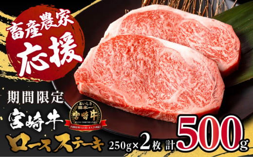 [選べる発送月][数量限定]宮崎牛ロースステーキ250g×2 合計500g | 牛肉 国産牛 宮崎牛 和牛 ステーキ ロース ロースステーキ 国産 霜降り 贈答 ギフト 贈り物 記念日 焼肉 BBQ 冷凍 おすすめ |_M132-014-SKU