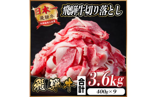 飛騨牛 切り落とし 約3.6kg(約400g×9パック)＜冷蔵便＞【1544108】 1464453 - 岐阜県羽島市