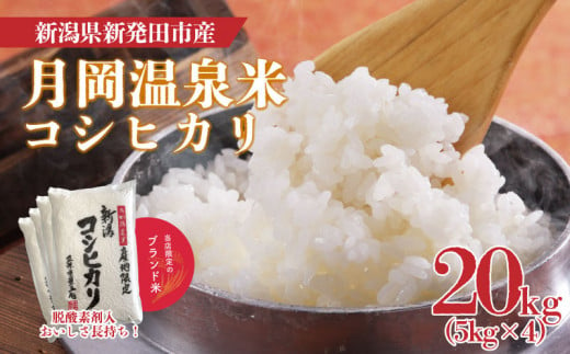 新米 令和6年産 月岡温泉米コシヒカリ 20kg 5kg×4袋 月岡 温泉 お米 こめ ご飯 ごはん おいしい 新潟 新潟県 米 5kg 10kg 20kg コシヒカリ 新発田産 新潟産 朝食 昼食 夕飯 炊きたて 精米  1461527 - 新潟県新発田市