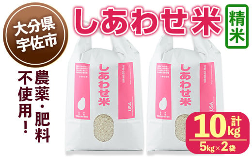 しあわせ米 精米(計10kg・5kg×2袋) お米 白米 10キロ 常温 常温保存 【101000701】【宇佐本百姓】 1462996 - 大分県宇佐市