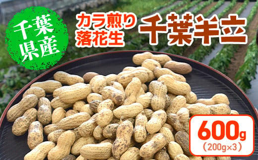 【2024年12月発送開始】 千葉県産 カラ煎り落花生 千葉半立 600g（200g×3） SMF004 1459181 - 千葉県山武市