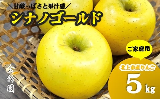 予約受付【北上市産】 シナノゴールド  5キロ 【 家庭用 】 セット (約13～20玉)  (10月下旬発送開始予定) 1463007 - 岩手県北上市