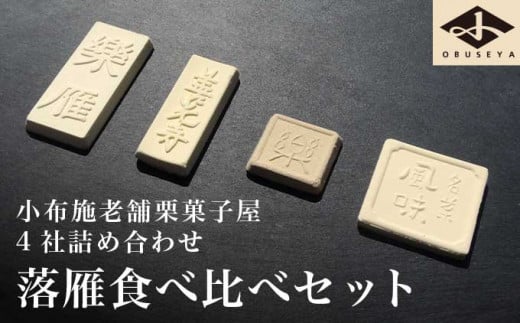 小布施栗菓子屋4社 落雁食べ比べセット ふるさと納税限定 ［小布施屋］ 詰め合わせ 和菓子 スイーツ お取り寄せ 味比べ 和菓子セット 栗菓子 落雁 らくがん 名物 長野 信州 小布施堂 桜井甘精堂 栗庵風味堂 塩屋櫻井［A-104］ 1471569 - 長野県小布施町