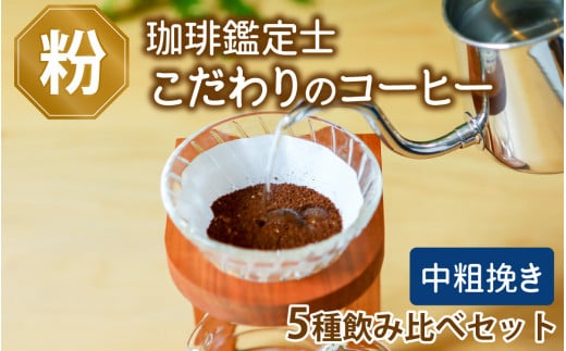 [中粗挽き][珈琲鑑定士が選ぶ]スペシャルティコーヒー豆 5種類飲み比べセット[500g コーヒー 珈琲 コーヒー豆 飲み比べ 稀少豆] [A-043004_05]