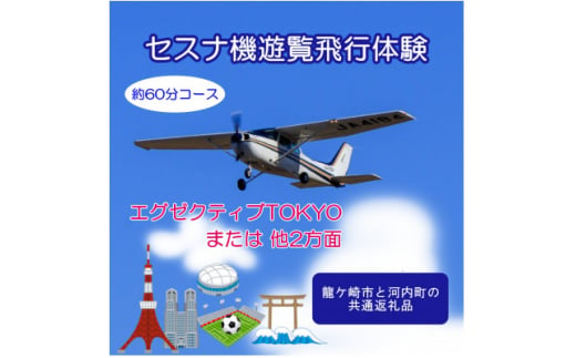 ＜3名＞セスナ機遊覧飛行体験〈約60分コース〉(フライトN・O・P)【1538724】