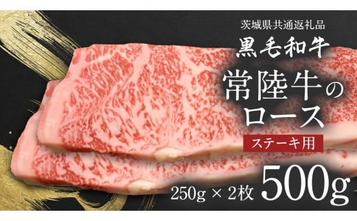 [ 12/15入金確認分まで年内配送 ][ JA北つくば ] 常陸牛 ロース ステーキ用 500g ( 250g × 2枚 ) 茨城県共通返礼品 牛肉 和牛 国産 茨城県産 [AE038ci]